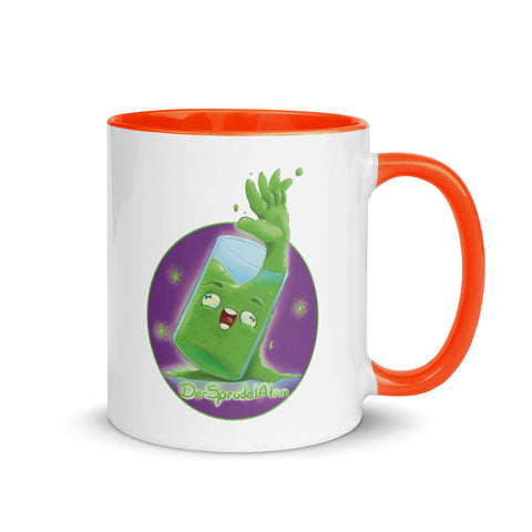 DerSprudelAtom - Weiße Tasse mit gefärbter Innenseite