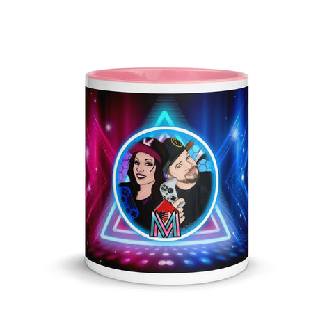 MrAndMrsLVLUp - Weiße Tasse mit gefärberter Innenseite und Druck