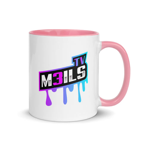 M3ils_TV - Weiße Tasse mit gefärbter Innenseite