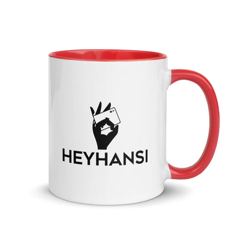 HeyHansi - Weiße Tasse mit gefärbter Innenseite