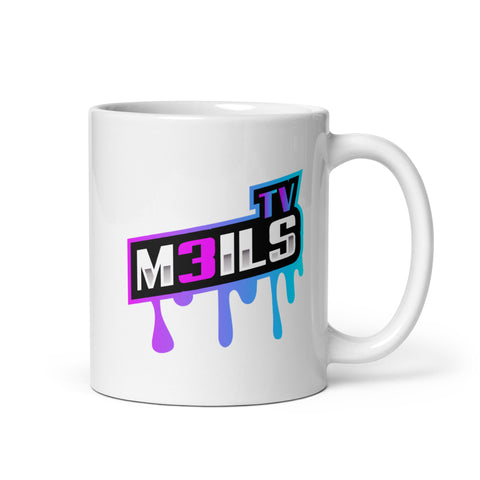 M3ils_TV - Weiße, glänzende Tasse