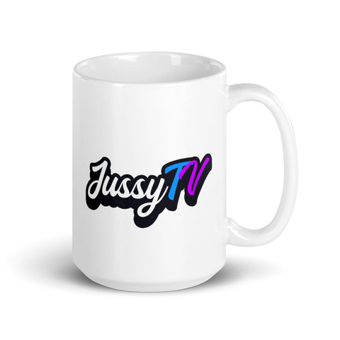 JussyTv_ - Weiße, glänzende Tasse