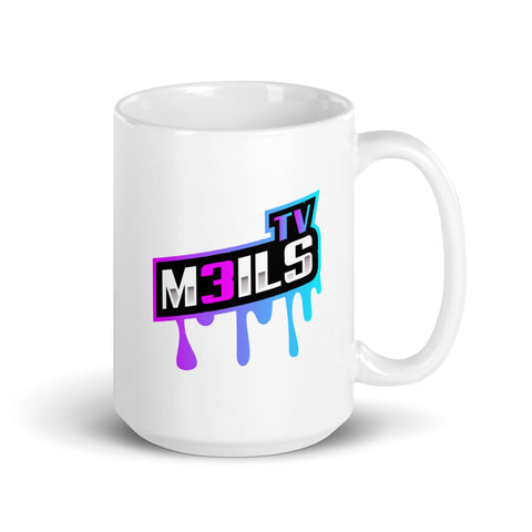 M3ils_TV - Weiße, glänzende Tasse