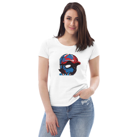 noobymcloot - Enganliegendes Öko-T-Shirt für Damen mit Druck