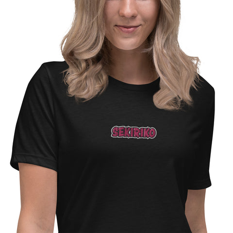 Sekiriko - Lockeres-Damen-T-Shirt mit Stick