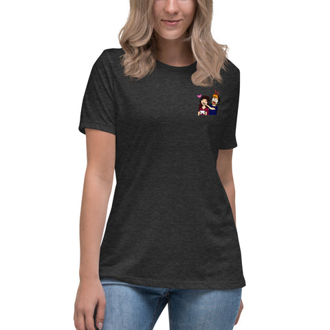 mrandmrslvlup - Lockeres Damen-T-Shirt mit Druck