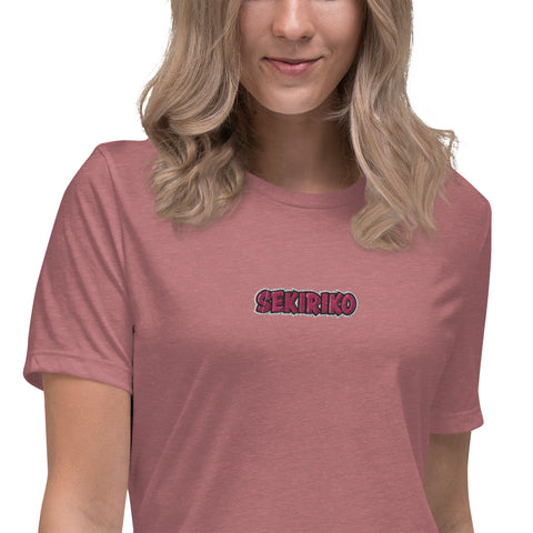 Sekiriko - Lockeres-Damen-T-Shirt mit Stick