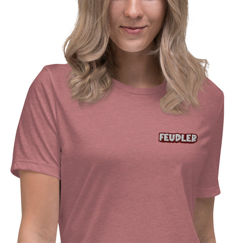 Feudler - Lockeres-Damen-T-Shirt mit Stick
