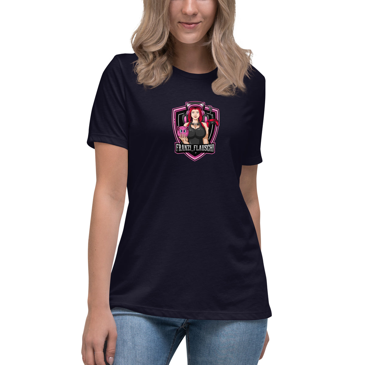 Franzi_Flauschi - Lockeres-Damen-T-Shirt mit Druck