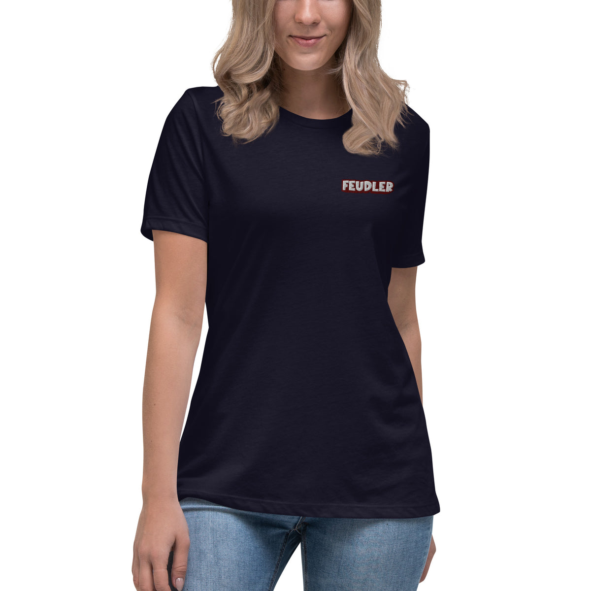 Feudler - Lockeres-Damen-T-Shirt mit Stick