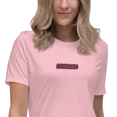 Sekiriko - Lockeres-Damen-T-Shirt mit Stick