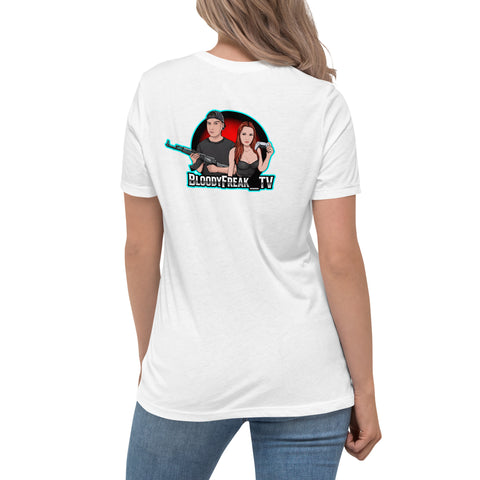 bloodyfreak_tv - Lockeres Damen-T-Shirt mit Druck