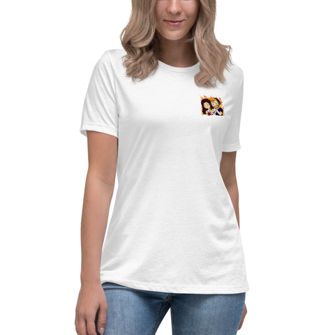 mrandmrslvlup - Lockeres Damen-T-Shirt mit Druck
