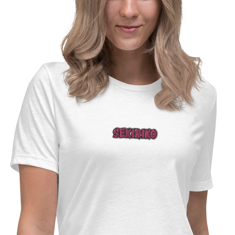 Sekiriko - Lockeres-Damen-T-Shirt mit Stick