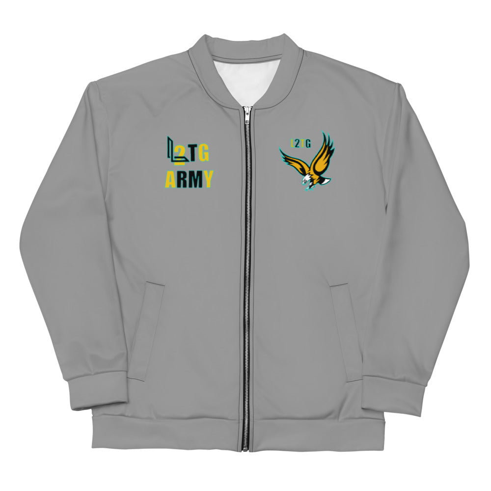 L2TheRoad - "L2" und "Adler" Bomberjacke in Grau mit Stick