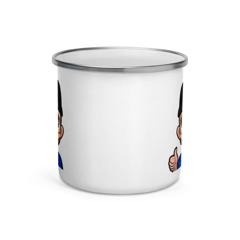 Silbruar - Emailletasse mit Druck