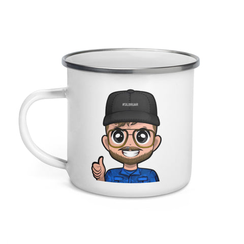 Silbruar - Emailletasse mit Druck