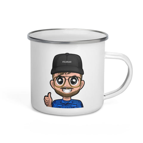 Silbruar - Emailletasse mit Druck