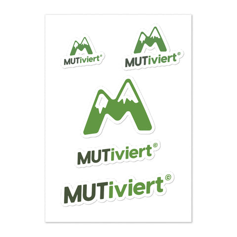 MUTiviert - Sticker-Blatt mit versch. Logos