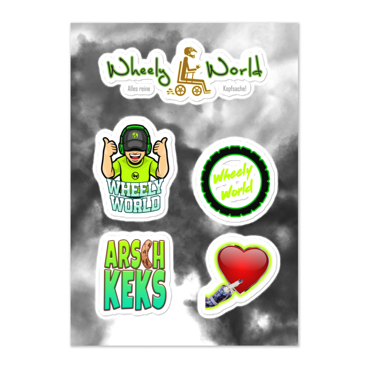 WheelyWorld - Sticker-Blatt