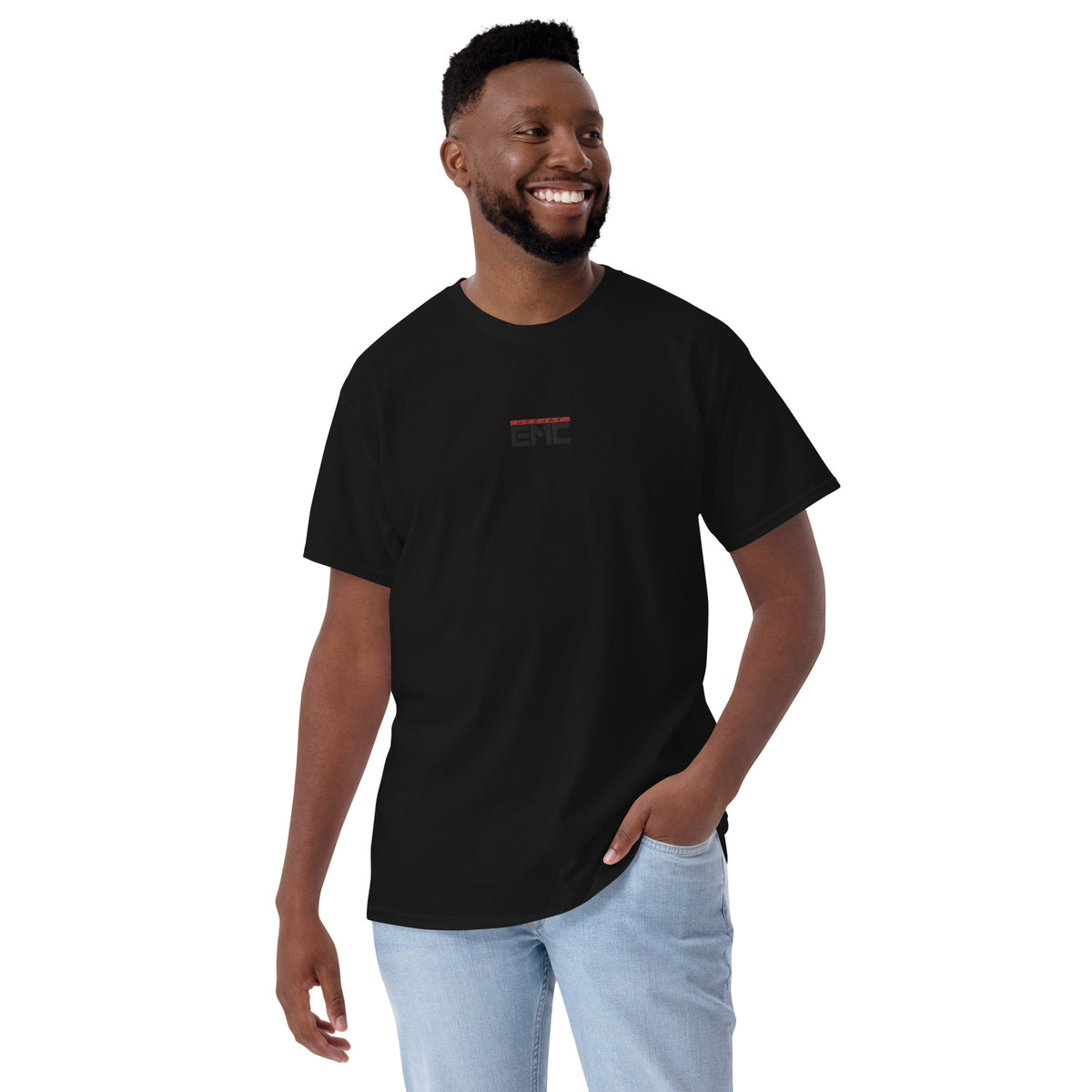 Twitcherlab/DJ-EMC - T-Shirt mit schwarzem Stick und Außenetikett
