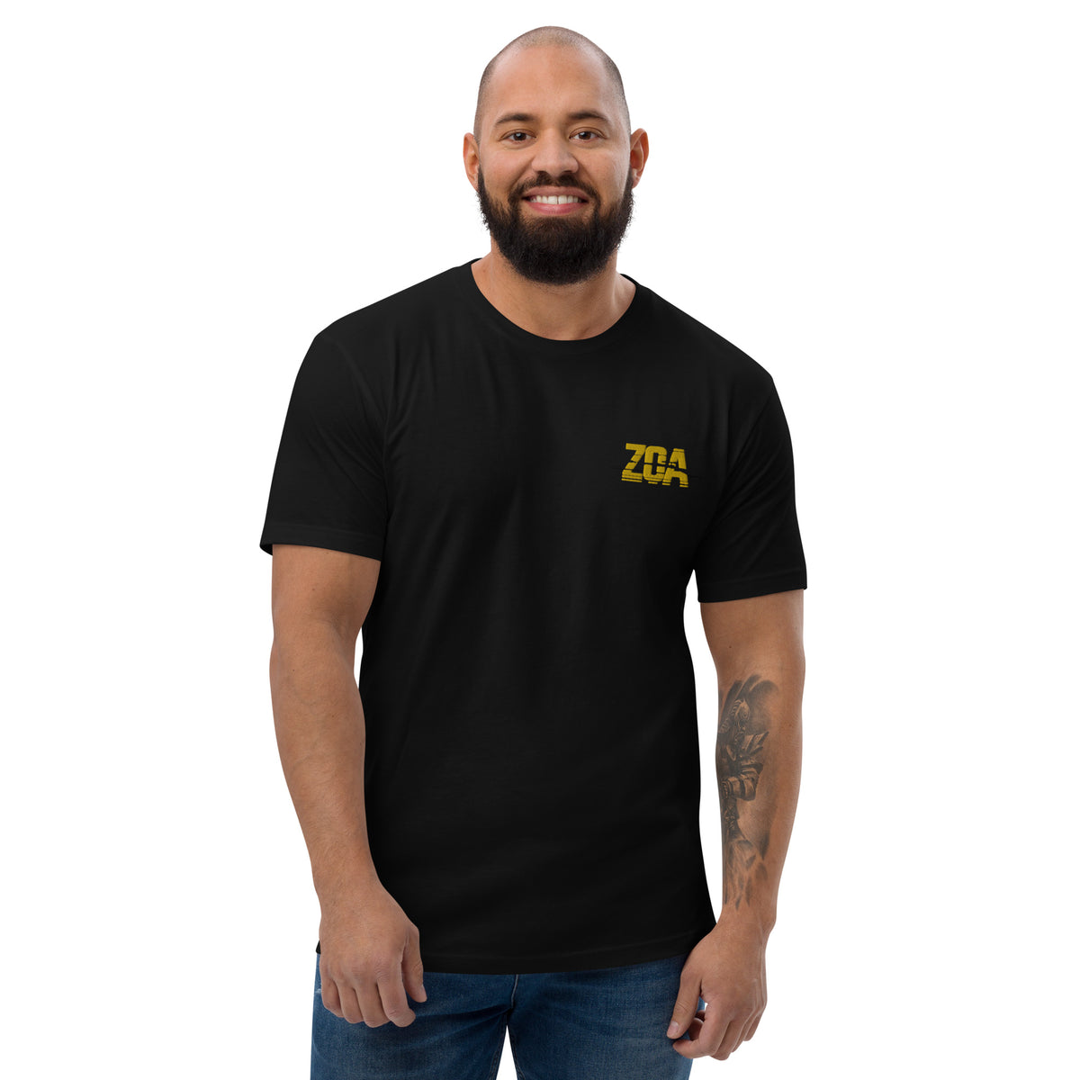 ZOA__ - Enganliegendes Herren-T-Shirt mit Stick