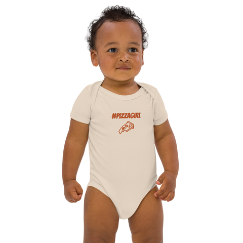 PizzaBoyOnAir - Baby-Body Pizzagirl aus Bio-Baumwolle mit Stick