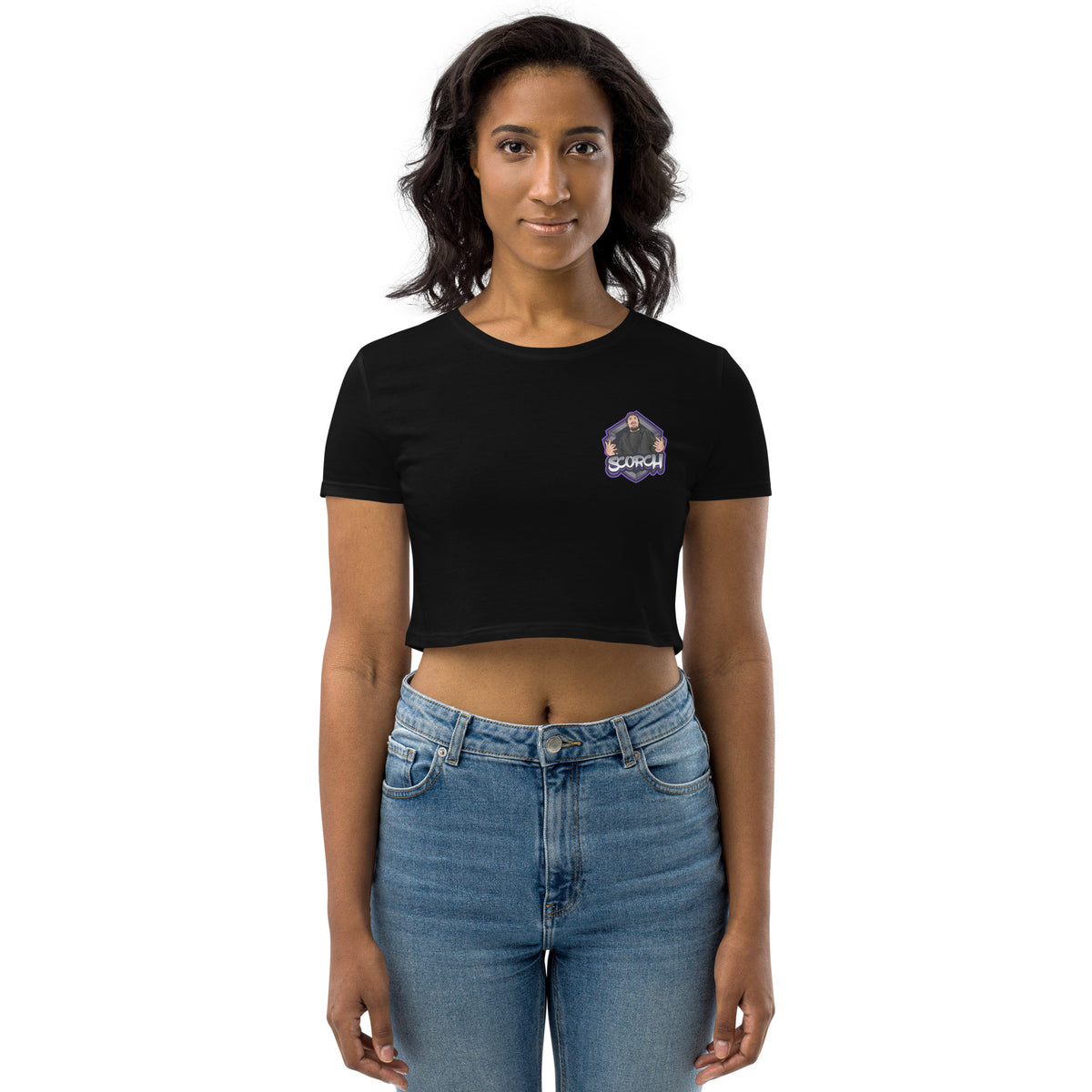 Scorchlabert - Damen-Crop-Top aus Biobaumwolle mit Druck