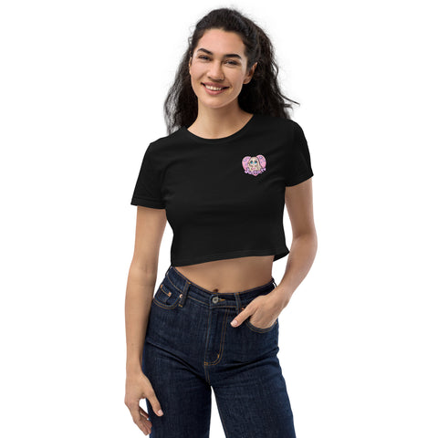 jutta_tv - Crop-Top aus Bio-Baumwolle mit Druck