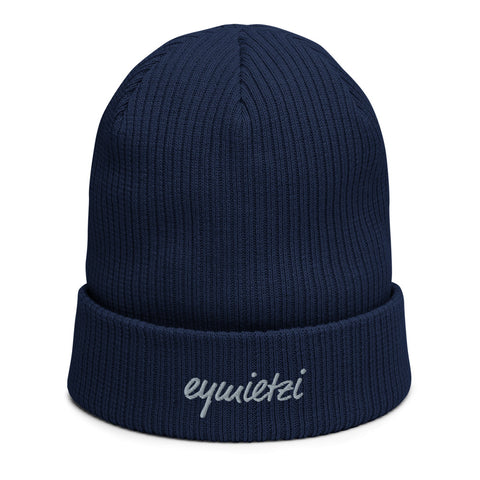 Eymietzi - Gerippte Mütze aus 100% Bio-Baumwolle mit Stick
