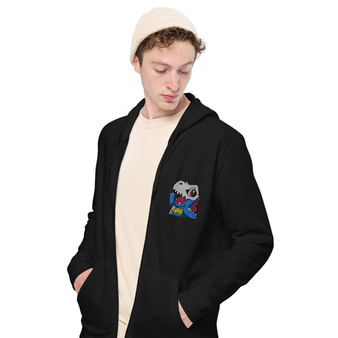 LuiTheDinosaur - Unisex-Zip-Hoodie mit Stick