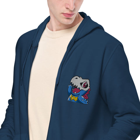 LuiTheDinosaur - Unisex-Zip-Hoodie mit Stick