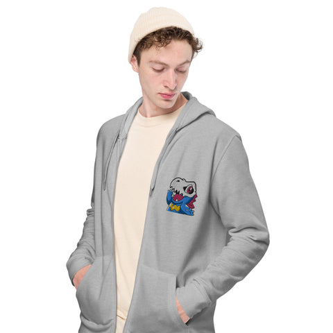 LuiTheDinosaur - Unisex-Zip-Hoodie mit Stick