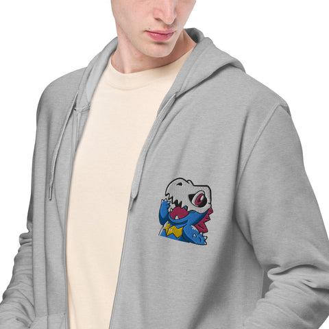 LuiTheDinosaur - Unisex-Zip-Hoodie mit Stick