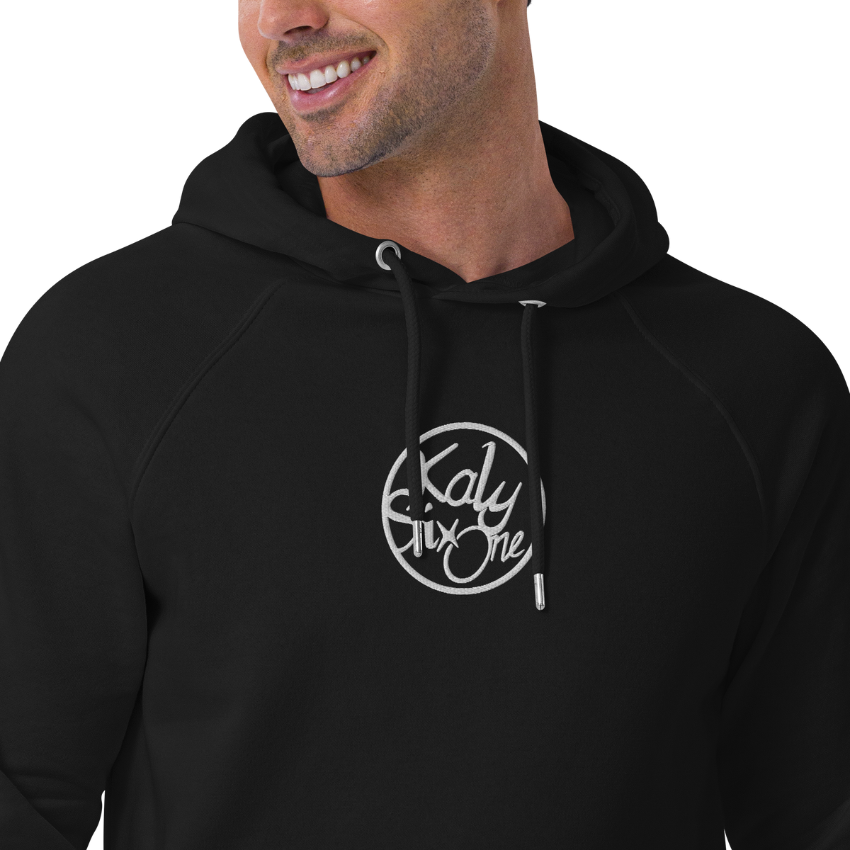 KalySixOne - Unisex-Bio-Raglan-Hoodie mit Stick
