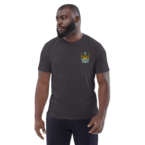 WheelyWorld - Herren-T-Shirt aus Bio-Baumwolle mit Stick und Druck
