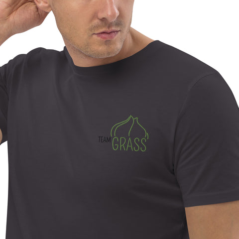 For Gamers - Herren-Team-Grass-T-Shirt aus Bio-Baumwolle mit Stick