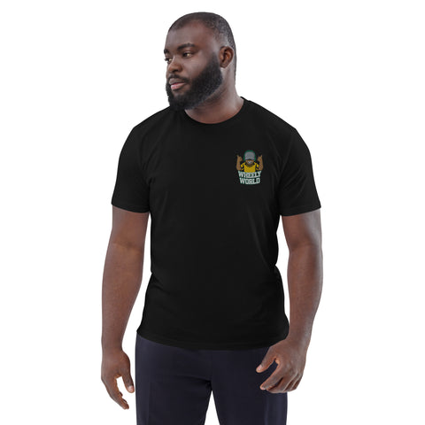 WheelyWorld - Herren-T-Shirt aus Bio-Baumwolle mit Stick und Druck