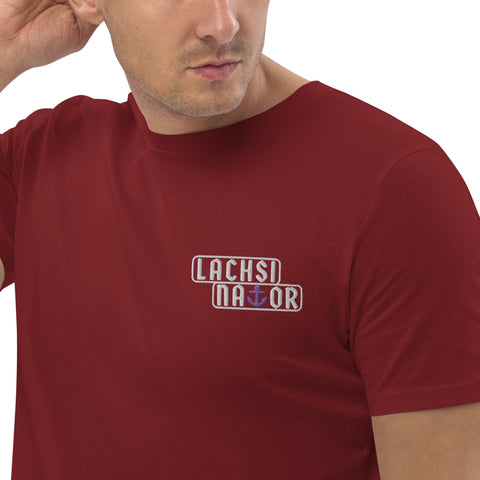 Lachsinator - Herren-T-Shirt aus Bio-Baumwolle mit Stick