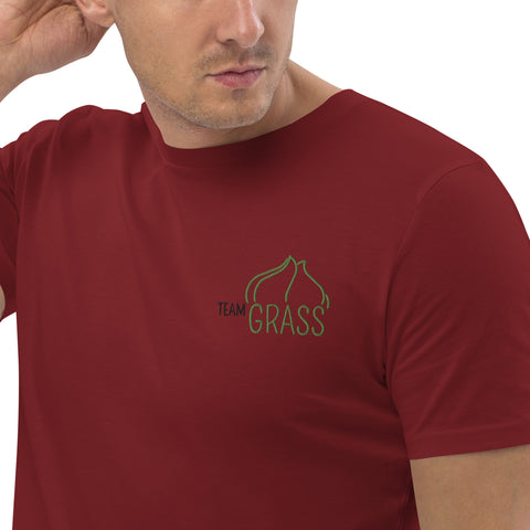 For Gamers - Herren-Team-Grass-T-Shirt aus Bio-Baumwolle mit Stick