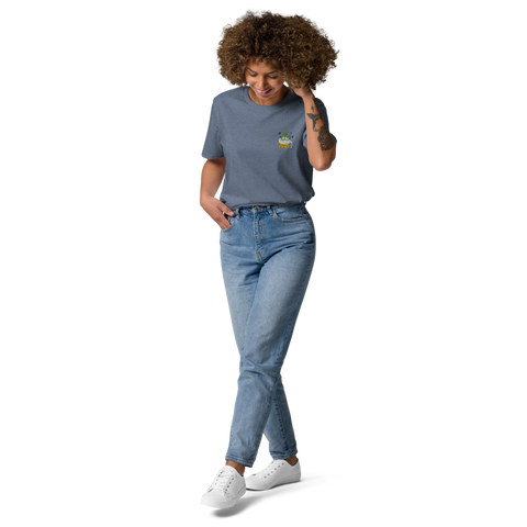 Lauchgirl - Unisex-T-Shirt aus Bio-Baumwolle mit Stick