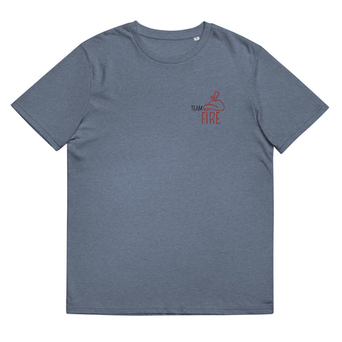 For Gamers - Herren-Team-Fire-T-Shirt aus Bio-Baumwolle mit Stick