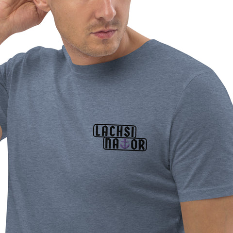 Lachsinator - Herren-T-Shirt aus Bio-Baumwolle mit Stick