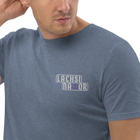 Lachsinator - Herren-T-Shirt aus Bio-Baumwolle mit Stick