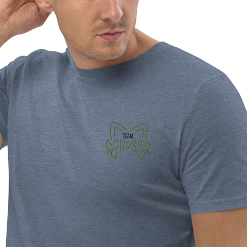 For Gamers - Herren-Team-Grass-T-Shirt aus Bio-Baumwolle mit Stick