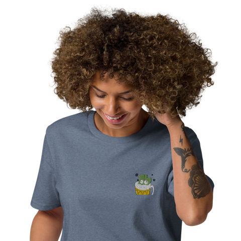 Lauchgirl - Unisex-T-Shirt aus Bio-Baumwolle mit Stick