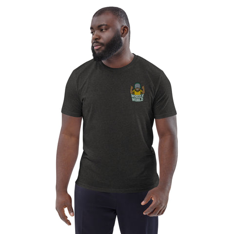 WheelyWorld - Herren-T-Shirt aus Bio-Baumwolle mit Stick und Druck
