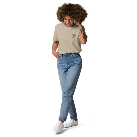 Lauchgirl - Unisex-T-Shirt aus Bio-Baumwolle mit Stick