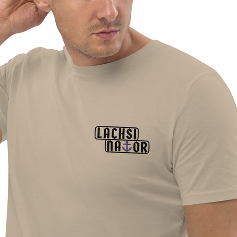 Lachsinator - Herren-T-Shirt aus Bio-Baumwolle mit Stick