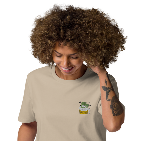 Lauchgirl - Unisex-T-Shirt aus Bio-Baumwolle mit Stick